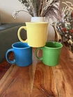 Set of 3 Fiesta Ware Coffee Mugs Ring Handle Homer Laughlin HLC USA Cups