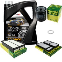 Mann Inspektionspaket 5L Mannol Longlife 504/507 5W-30 FüR Mazda 5 2.0 1.8 3