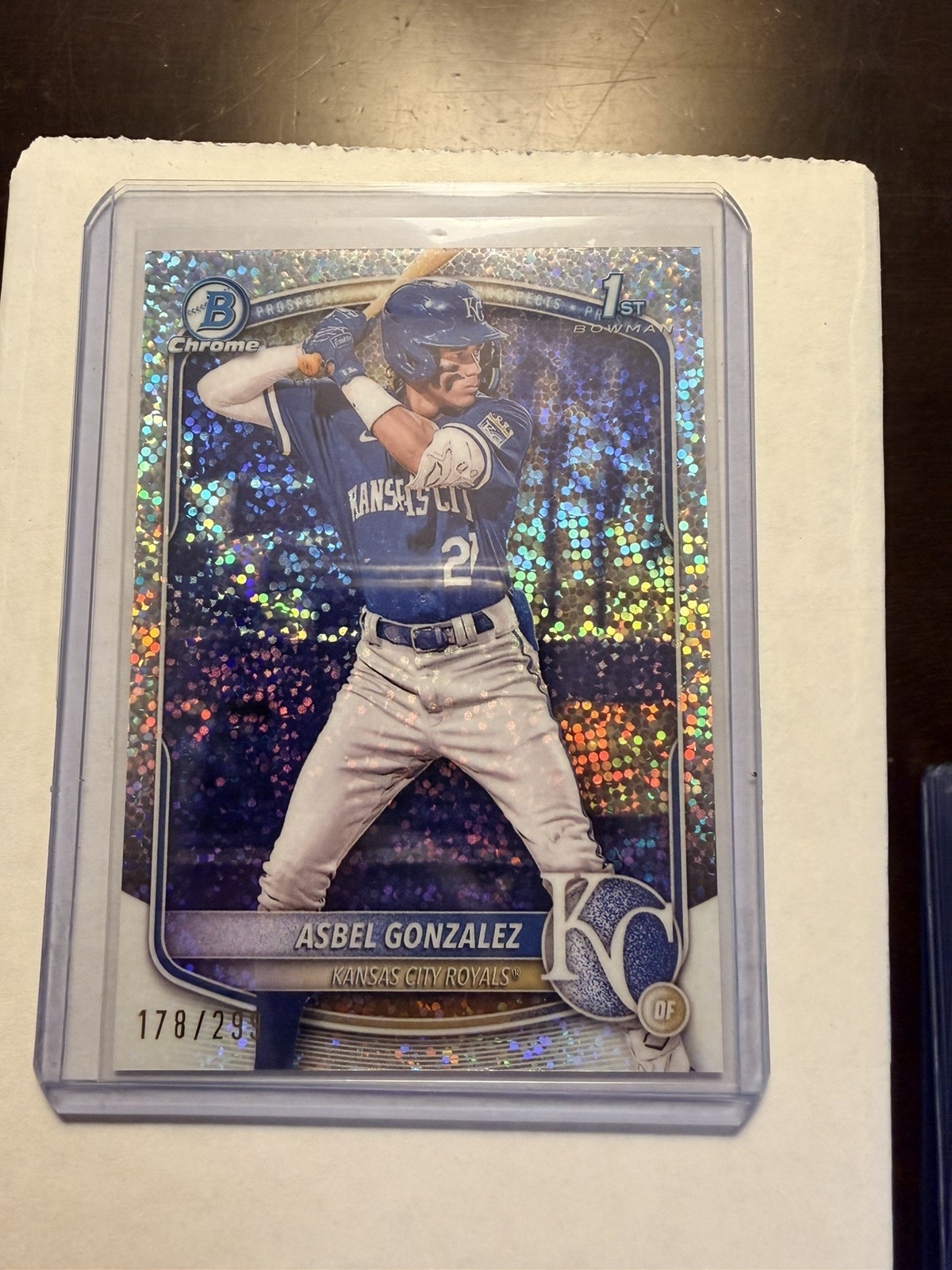 2025 Bowman #BCP-4 Asbel Gonzalez Chrome Prospects Speckle Refractor #178/299