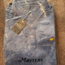 Masters Tech Polo Shirt Men Medium Blue, Performance, Augusta National Golf