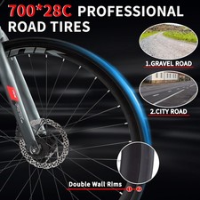 Road Bike,700C City Commuter Bicycle 21-Speed Lightweight Aluminum Frame Adult 4