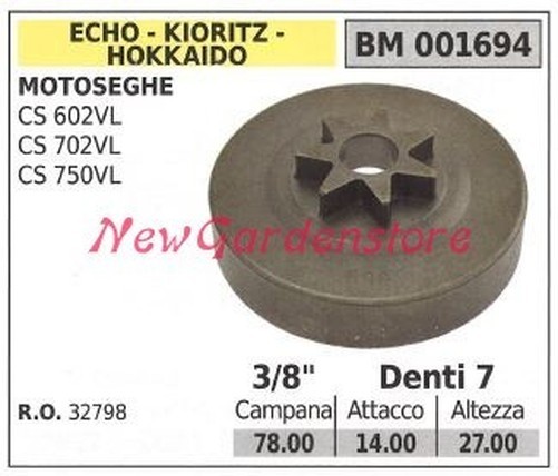 "Ritzel Echo Motor KettensäGe Cs 602VL 702VL 750VL 3/8 \" ZäHne 7 001694"-image