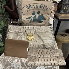 Brahmin Leather Shoulder Bag and Matching Wallet Set