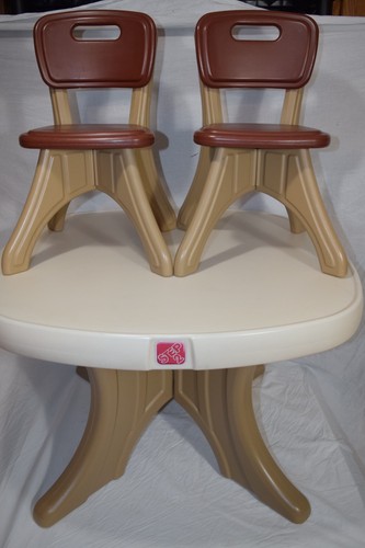 Step 2 Step2 Two Traditions Child Toddler Table & Chair Brown Beige GUC USA