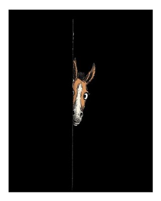 Skurriles Pferd Peek Wandkunst Lustige Tierdekoration Moderne Illustra