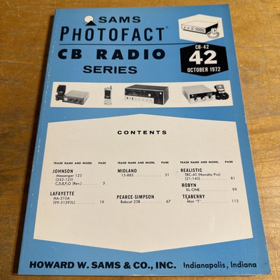 #ad SAMS Photofact CB Radio Series Manual CB 42 October 1972 $5.99