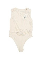 A New Day Bodysuit Womens Medium White Sleeveless Jersey Stretch Tank One Piece