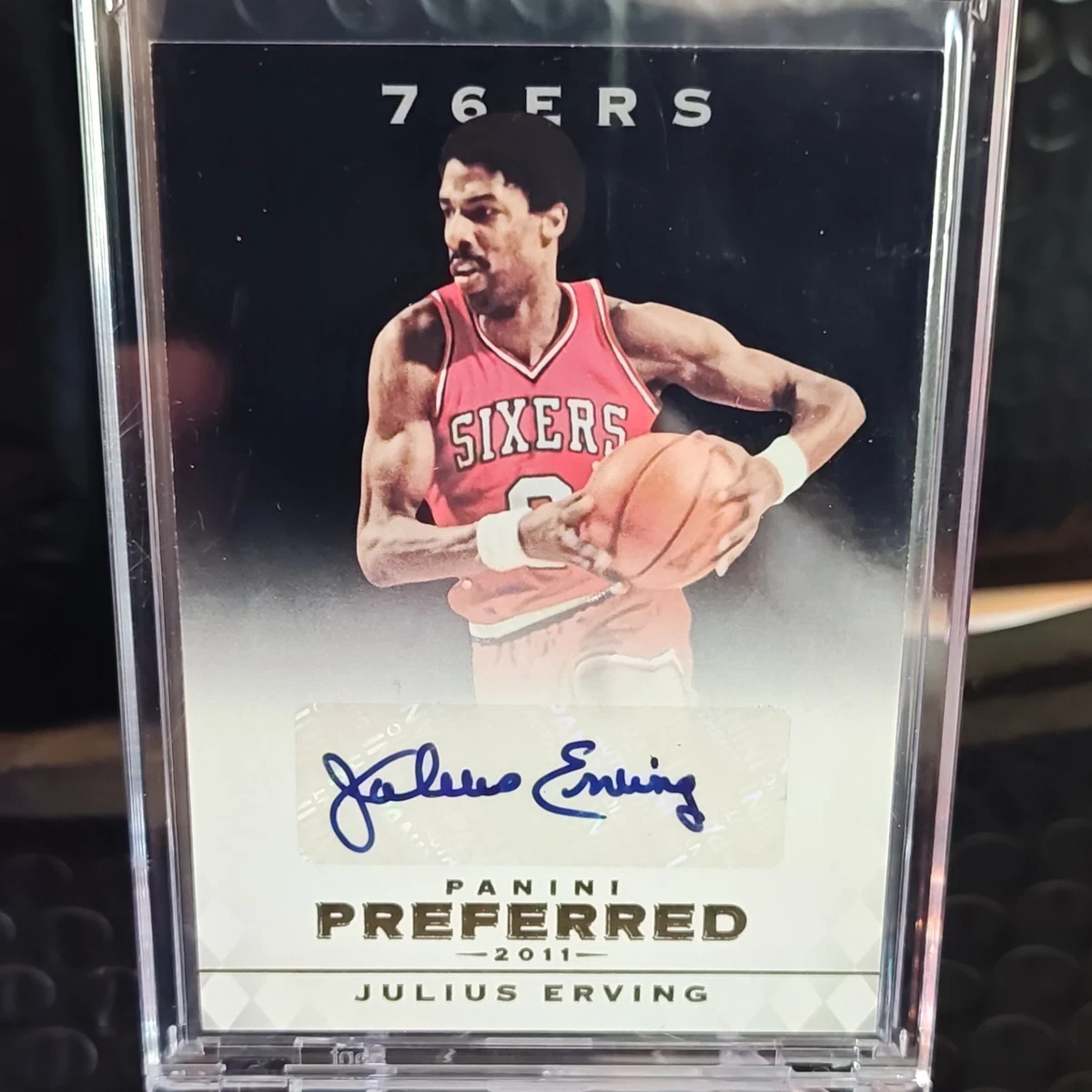 Panini Julius Erving Basketball Autographed Sports Trading Cards