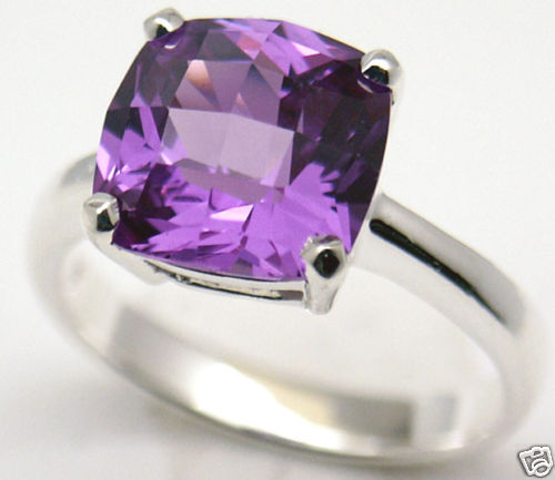 Lab simulated Alexandrite Silver Ring Mar #152 - Picture 1 of 1