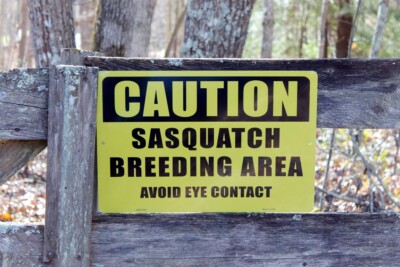 ''Warning Sasquatch Breeding Area Avoid Eye Contact'' 12'' Yard Sign Free Shipping