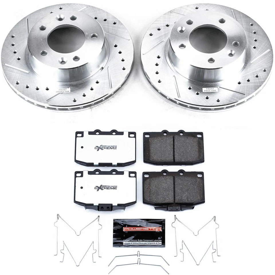 K470-26 Powerstop 2-Wheel Set Brake Disc and Pad Kits Front for Mazda RX-7 86-91 - Image 3 of 3