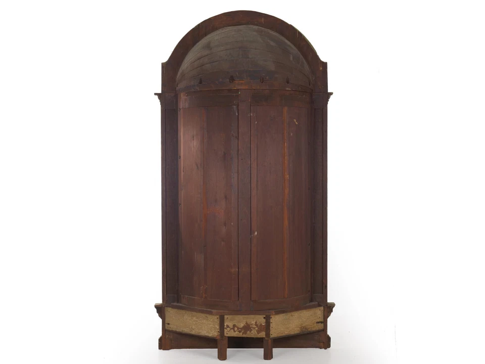 Неоклассический позолоченный расписной угловой шкаф-купе, 19 век - Изображение 3 из 4