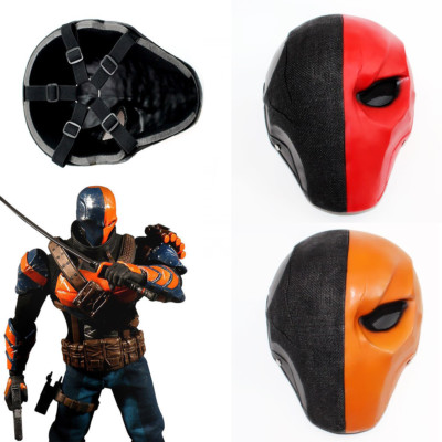 Deathstroke Arkham Origins Style Halloween Cosplay Mask Full Helmet Red Orange