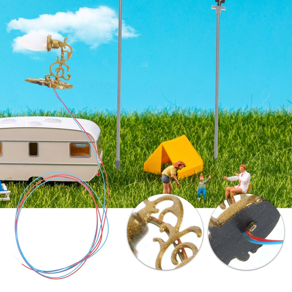 4 Pieces Miniature Dollhouse Wall Lights Sconce Stand Table Decorating