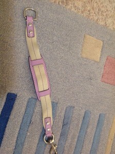 coach replacement strap bag beige hardware shoulder canvas purple leather silver