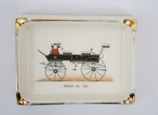 Posacenere souvenir porcellana 1950 vintage antica auto con ruote Edgewater Golfo Hotel