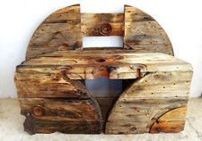 Driftwood Garden Bench, Drift wood Cable Reel ,Unique Garden Seating