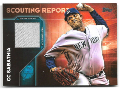 cc sabathia tobacco CC Sabathia, New York Yankees — 2016 Topps Scouting Report Relics #SRRCSA