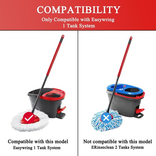 Spin Mop Replacement Heads Base Combo 2 Refills 30-58in Handle Complete - Picture 2 of 6