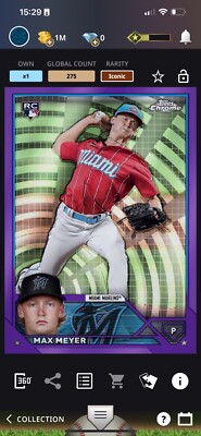Topps Bunt Max Meyer Chrome Purple Sonar Base Iconic RC /275 [DIGITAL CARD]