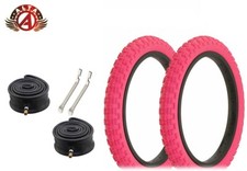 ALTA BICYCLE WIRE BEAD 16x2.125 PINK COMP III BMX TREAD HEAVYDUTY TUBES & LEVER