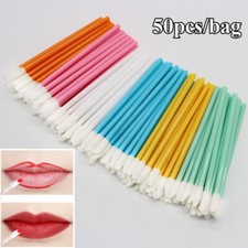 50XDisposable Lip Brush Set Gloss Lipstick Wands Applicator Makeup Tool