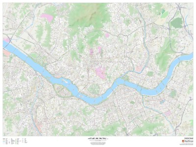Central Seoul, South Korea Laminated Wall Map (MSH)