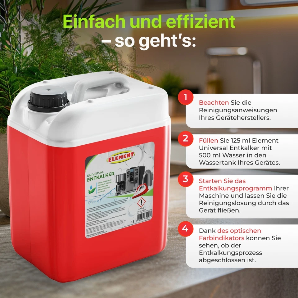 5L Entkalker Kaffeevollautomat Konzentrat Universal mit Farbindikator - Bild 4 von 4