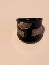 Avon Studio 1886 Metallic Monochrome Glass Ring - Size 6 or 8