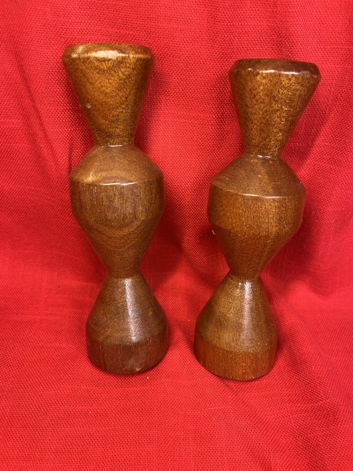 Candleholders, Danish Modern Teak Vintage MCM