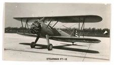 1930'S STEARMAN PT-13  BIPLANE MILITARY TRAINER PLANE MINI REAL PHOTO F2