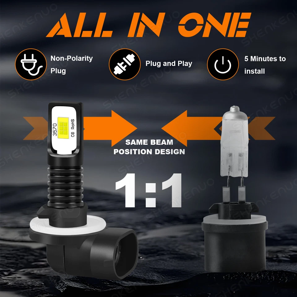 3x Bombillas LED Faros Para Polaris Sportsman 500 550 570 600 700 800 850 XP Nuevas Foto 2 de 4