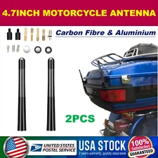 2Pc 4.7" Motorcycle Black Antenna For Harley Davidson 1989-2022 Street Road