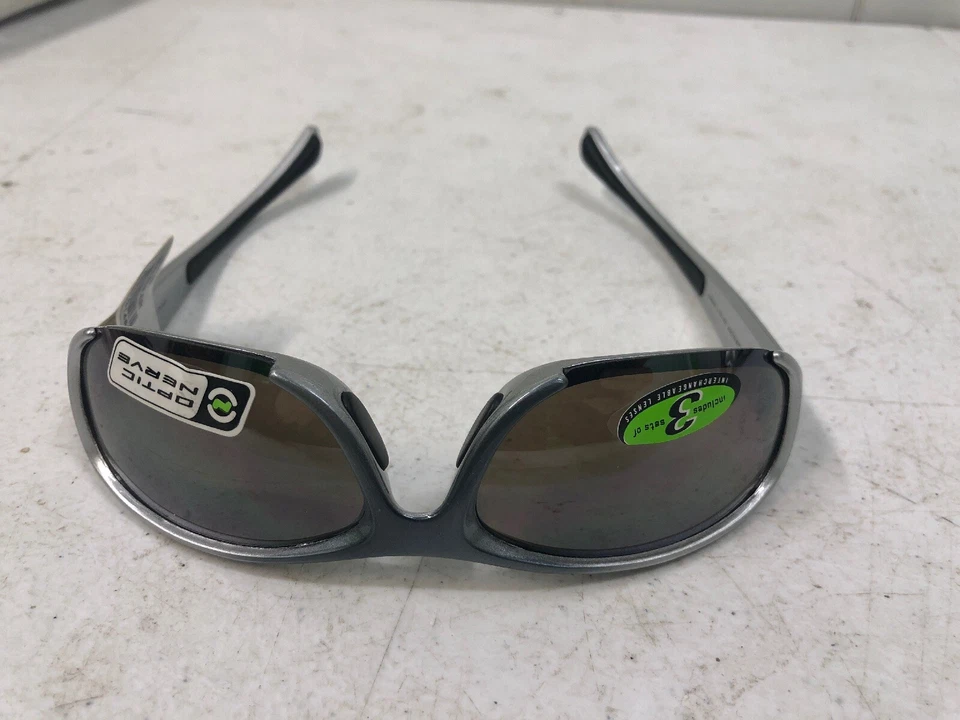 Optic Nerve Sequencer 3 Interchangeable Lenses  Lightweight Sunglasses, Silver - Image 3 of 4