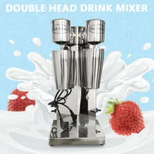 Dual Head Milkshake Maker Stainless Steel Smoothie Mixer Blender Cocktail DrinkM