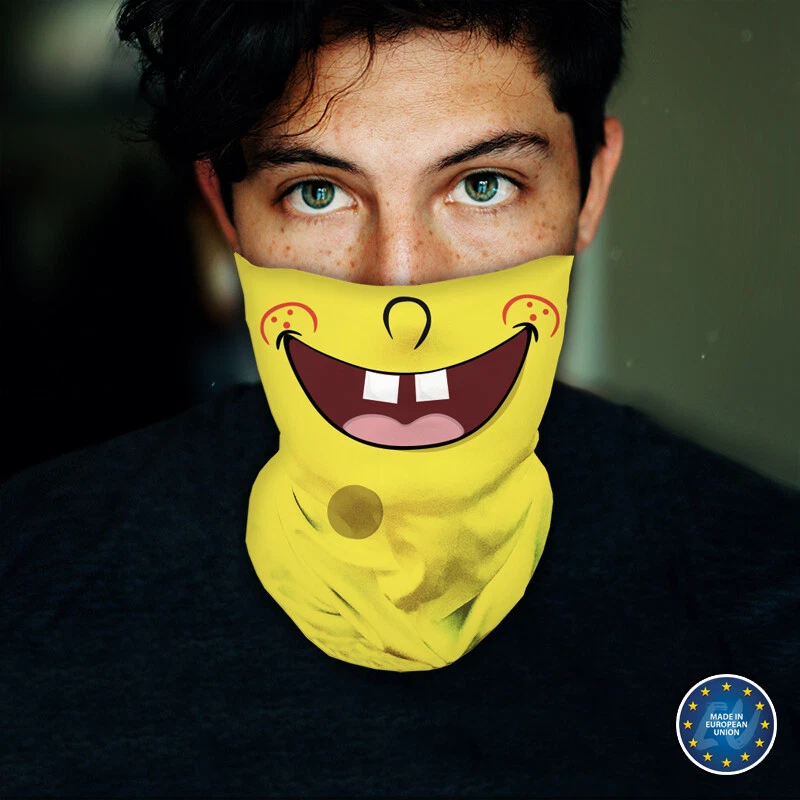 Waschbarer Stoff Gesichtsbezug Hals Gasse Druck Spongebob inspiriert Design EU Made - Bild 3 von 4