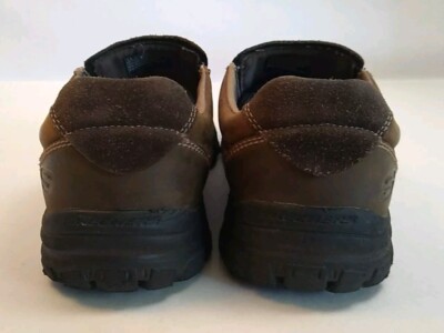 Skechers Braver Rayland Brown Leather Relaxed Fit Memory Foam