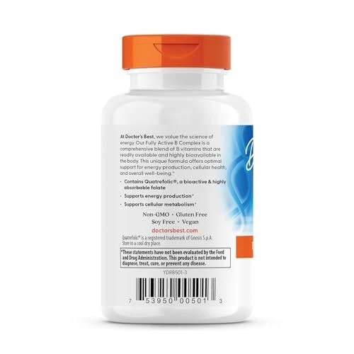 Doctor's Best Complejo B Complejo 60 Unidades Energía Sistema Nervioso Apoyo V... Foto 4 de 4