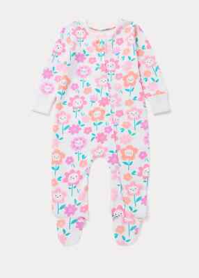 MATALAN Babykleidung Strampler Schlafanzug rosa Blumen Neugeborene brandneu mit Etikett