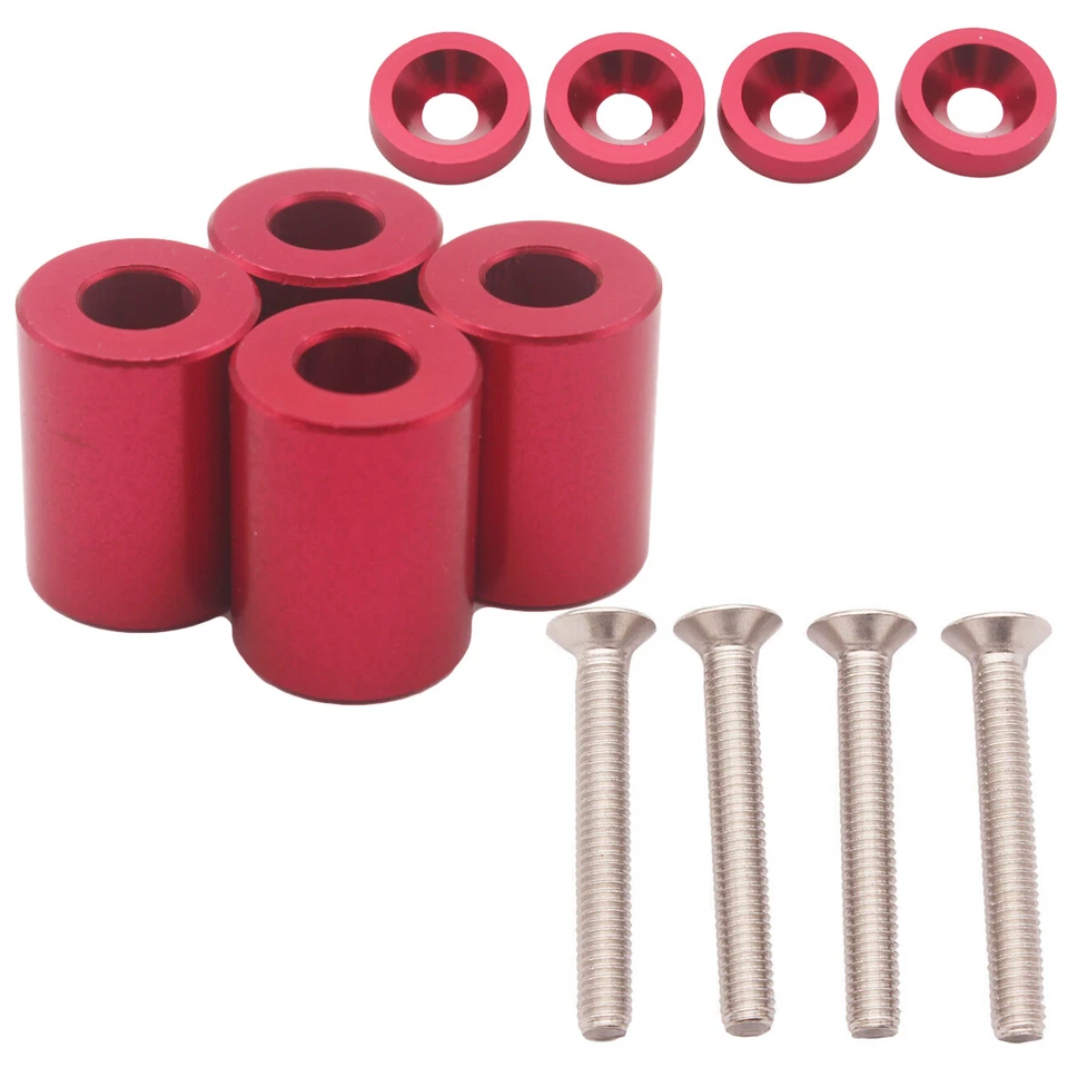 Racing 1" BILLET HOOD VENT SPACER RISER KITS FOR ALL TURBO ENGINE SWAP 6MM RED Foto 2 de 4