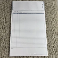 New Dunwell 8.5x11 Activity Log Gray White  Planner 