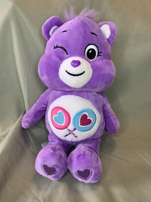 Authentic Basic Fun Care Bears 9'' Bean Plush SHARE BEAR Sitting Position Winking