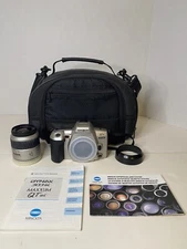 Minolta QTsi Maxxum 35MM Film Camera 35-80mm AF Lens/Hood tested