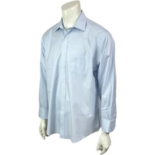Brooks Brothers Regent Dress Shirt Mens 17-34 Blue Micro Check Non Iron Cotton