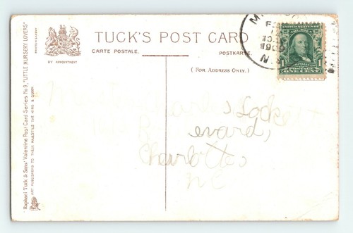 c.1909 Little Bo Peep Sheep Boy Blue Nursery Rhyme To My Valentine Postcard Tuck - Picture 3 of 3