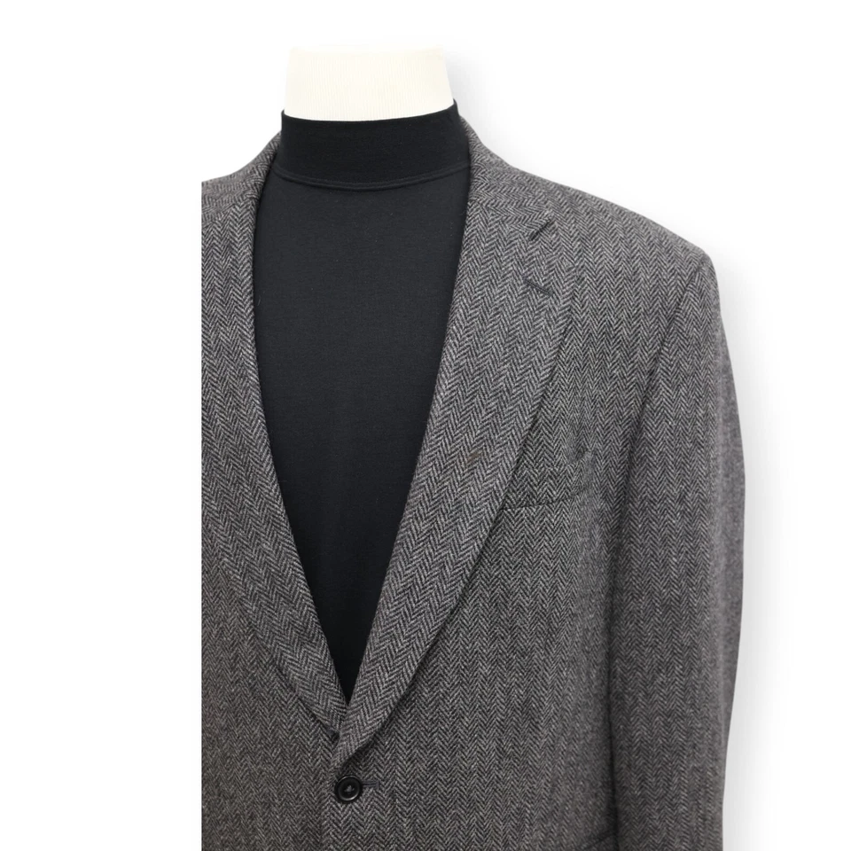 LACROSSE TWEED Hombre Gris LANA ESPIGA Abrigo Deportivo Traje Chaqueta Blazer 46 XL Foto 3 de 4