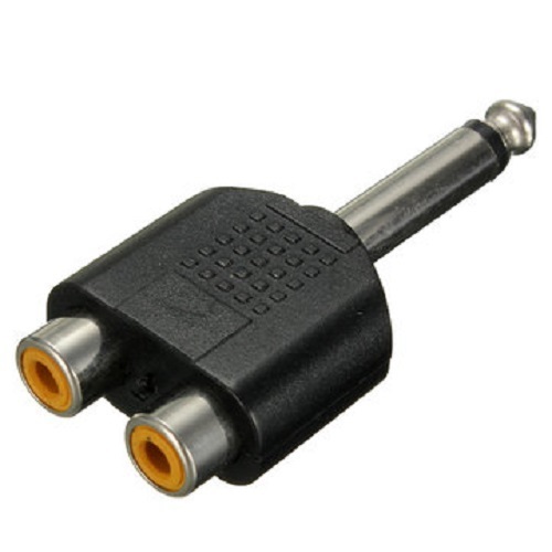 ADATTATORE 2 RCA PRESE FEMMINA – 1 JACK 6 35 mm SPINA MASCHIO CONNETTORE STEREO ADATTATORE 2 RCA PRESE FEMMINA – 1 JACK 6 35 mm SPINA MASCHIO CONNETTORE STEREO