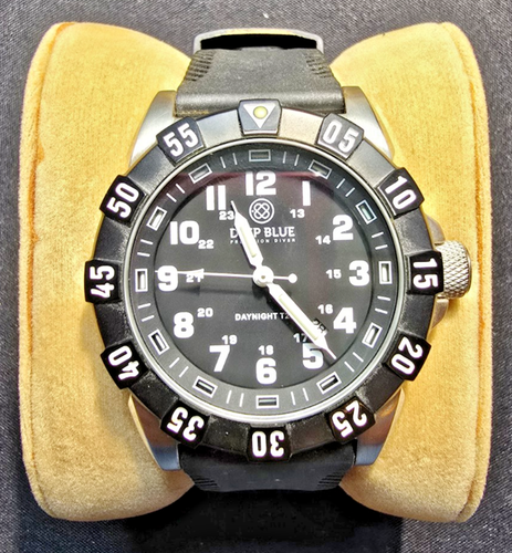 Deep Blue DAYNIGHT T-25 43mm Black Dial & Band Tritium Illumination