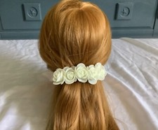 set of 2 large rose bud French barrettes