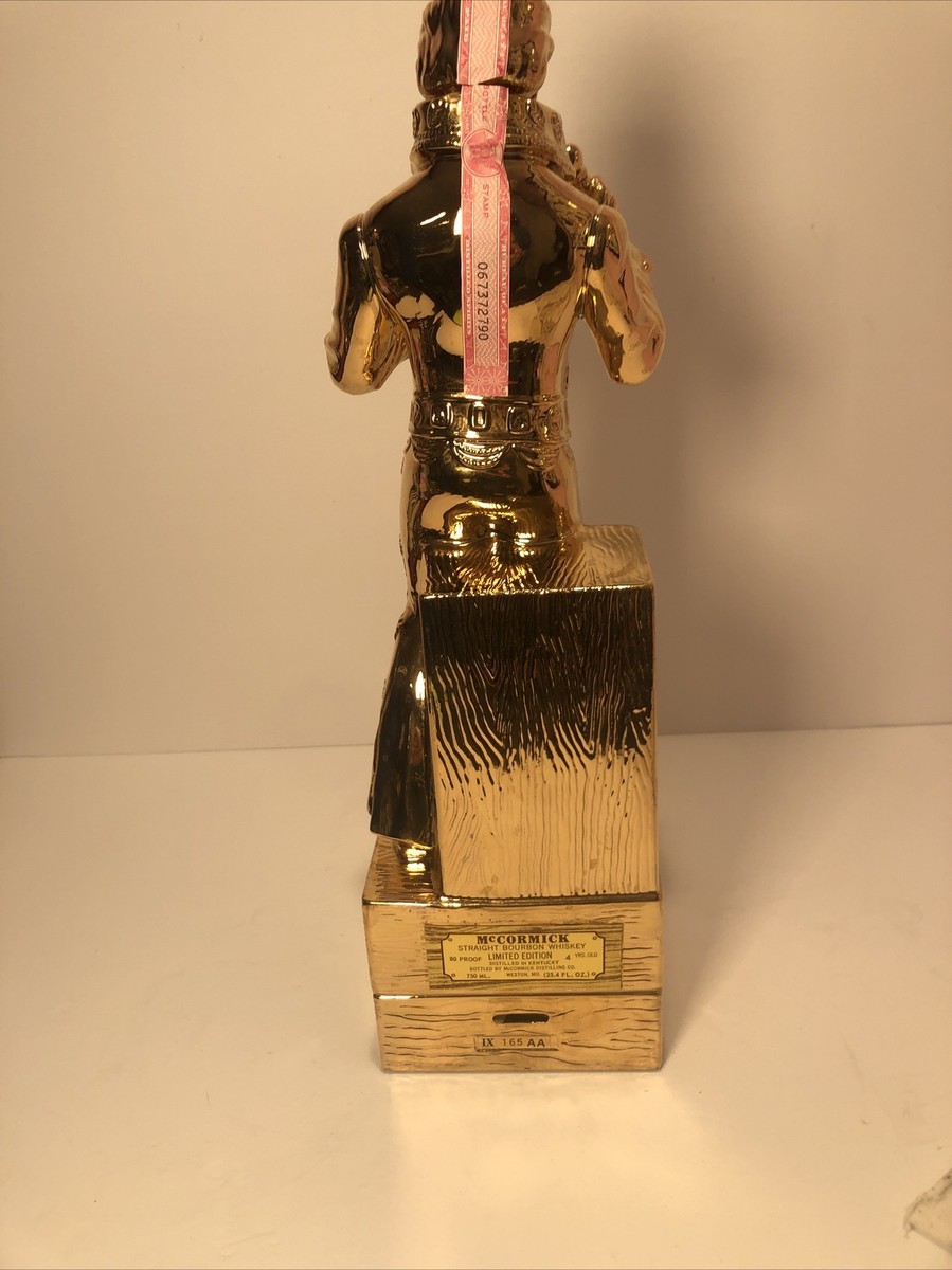 VINTAGE ELVIS PRESLEY GOLD MCCORMICK WHISKEY DECANTER MUSIC BOX